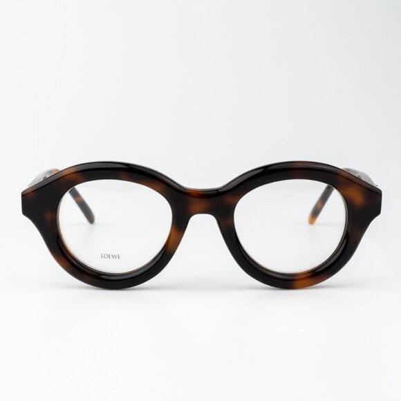 NEW Loewe LW50048I CURVY 052 Shiny Dark Havana Round Unisex Eyeglasses - Picture 3 of 10